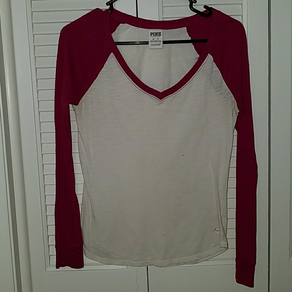 Magenta & White Pink Long Sleeve